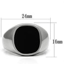Cheap Engagement Rings TK595 Stainless Steel Ring with Epoxy in Jet