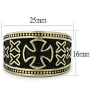 Cool Mens Rings TK2469 Antique Copper Stainless Steel Ring with Epoxy