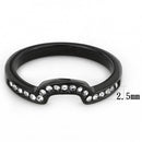 Crystal Rings TK3498 Black - Stainless Steel Ring with Top Grade Crystal