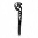 Crystal Rings TK3498 Black - Stainless Steel Ring with Top Grade Crystal
