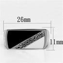 Crystal Rings TK704 Stainless Steel Ring with Top Grade Crystal