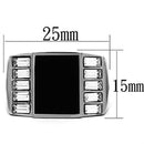 Crystal Rings TK712 Stainless Steel Ring with Top Grade Crystal