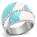 Crystal Rings TK812 Stainless Steel Ring with Top Grade Crystal