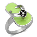 Crystal Rings TK814 Stainless Steel Ring with Top Grade Crystal