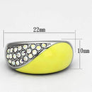 Crystal Rings TK829 Stainless Steel Ring with Top Grade Crystal