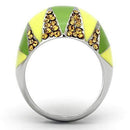 Crystal Rings TK831 Stainless Steel Ring with Top Grade Crystal