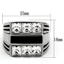 Crystal Rings TK920 Stainless Steel Ring with Top Grade Crystal