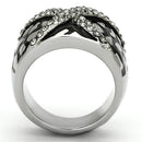 Crystal Rings TK921 Stainless Steel Ring with Top Grade Crystal