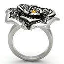 Crystal Rings TK924 Stainless Steel Ring with Top Grade Crystal