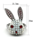 Crystal Rings TK931 Stainless Steel Ring with Top Grade Crystal
