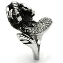Crystal Rings TK934 Stainless Steel Ring with Top Grade Crystal in Siam