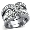 Crystal Rings TK970 Stainless Steel Ring with Top Grade Crystal