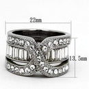 Crystal Rings TK970 Stainless Steel Ring with Top Grade Crystal