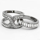 Crystal Rings TK970 Stainless Steel Ring with Top Grade Crystal
