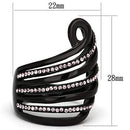 Crystal Rings TK977 Black - Stainless Steel Ring with Top Grade Crystal