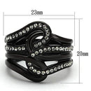 Silver Jewelry Rings Crystal Rings TK978 Black - Stainless Steel Ring with Top Grade Crystal Alamode Fashion Jewelry Outlet