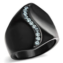 Crystal Rings TK991 Black - Stainless Steel Ring with Top Grade Crystal