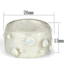Crystal Rings VL078 Resin Ring with Top Grade Crystal in Aurora Borealis