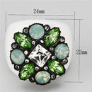 Crystal Rings VL105 Black - Brass Ring with Top Grade Crystal