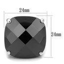 Cubic Zirconia Rings LO3912 Rhodium Brass Ring with AAA Grade CZ