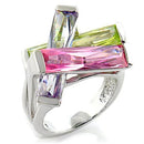 Cute Rings 6X004 Rhodium Brass Ring with AAA Grade CZ