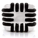 Engagement Ring Styles 0W123 Rhodium Brass Ring in Jet