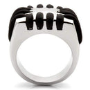 Engagement Ring Styles 0W123 Rhodium Brass Ring in Jet