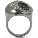 Engagement Ring Styles 0W304 Ruthenium Brass Ring with Synthetic in Ruby