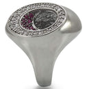 Engagement Ring Styles 0W304 Ruthenium Brass Ring with Synthetic in Ruby