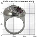 Engagement Ring Styles 0W304 Ruthenium Brass Ring with Synthetic in Ruby