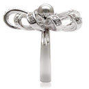 Silver Jewelry Rings Engagement Ring Styles 1W093 Rhodium Brass Ring with Synthetic in Gray Alamode Fashion Jewelry Outlet