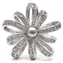 Silver Jewelry Rings Engagement Ring Styles 1W093 Rhodium Brass Ring with Synthetic in Gray Alamode Fashion Jewelry Outlet