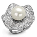 Silver Jewelry Rings Engagement Ring Styles 3W1080 Rhodium Brass Ring with Synthetic Alamode Fashion Jewelry Outlet