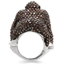 Engagement Rings 0W001 Rhodium + Ruthenium Brass Ring with AAA Grade CZ
