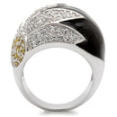 Engagement Rings 0W056 Rhodium Brass Ring with AAA Grade CZ in Topaz