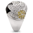 Engagement Rings 0W056 Rhodium Brass Ring with AAA Grade CZ in Topaz