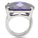 Engagement Rings 0W346 Rhodium Brass Ring with AAA Grade CZ in Tanzanite