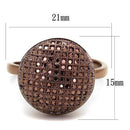 Engagement Rings Sale 3W1178 Coffee light Brass Ring with AAA Grade CZ