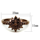 Engagement Rings Sale 3W1188 Coffee light Brass Ring with AAA Grade CZ