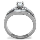 Engagement Rings TK10528 Stainless Steel Ring with AAA Grade CZ