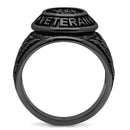 Silver Jewelry Rings Engagement Rings TK414704J Black - Stainless Steel Ring with Epoxy Alamode Fashion Jewelry Outlet