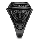 Silver Jewelry Rings Engagement Rings TK414704J Black - Stainless Steel Ring with Epoxy Alamode Fashion Jewelry Outlet