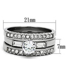 Silver Jewelry Rings Engagement Rings TK973 Stainless Steel Ring with AAA Grade CZ Alamode Fashion Jewelry Outlet