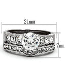Engagement Rings TK974 Stainless Steel Ring with AAA Grade CZ
