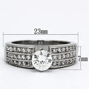 Engagement Rings TK997 Stainless Steel Ring with AAA Grade CZ