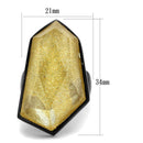 Silver Jewelry Rings Engagement Rings VL117 Black - Stainless Steel Ring in Citrine Yellow Alamode Fashion Jewelry Outlet