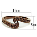 Engagement Wedding Rings 3W1151 Coffee light Brass Ring with AAA Grade CZ