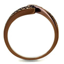 Engagement Wedding Rings 3W1151 Coffee light Brass Ring with AAA Grade CZ