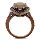 Engagement Wedding Rings 3W1153 Coffee light Brass Ring with AAA Grade CZ