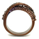 Engagement Wedding Rings 3W1155 Coffee light Brass Ring with AAA Grade CZ